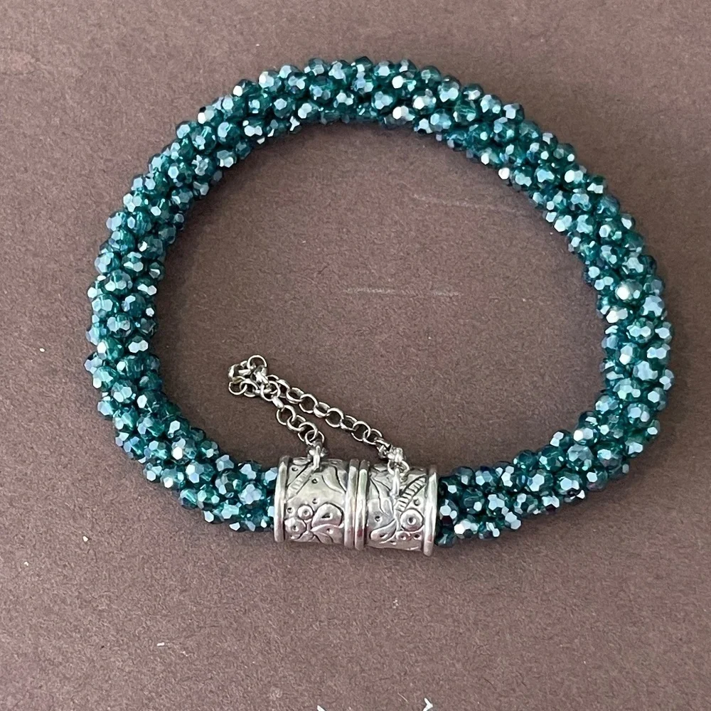 Silpada Silver Reversible Shell Turquoise Necklace -18 inch - Picture 4 of 6